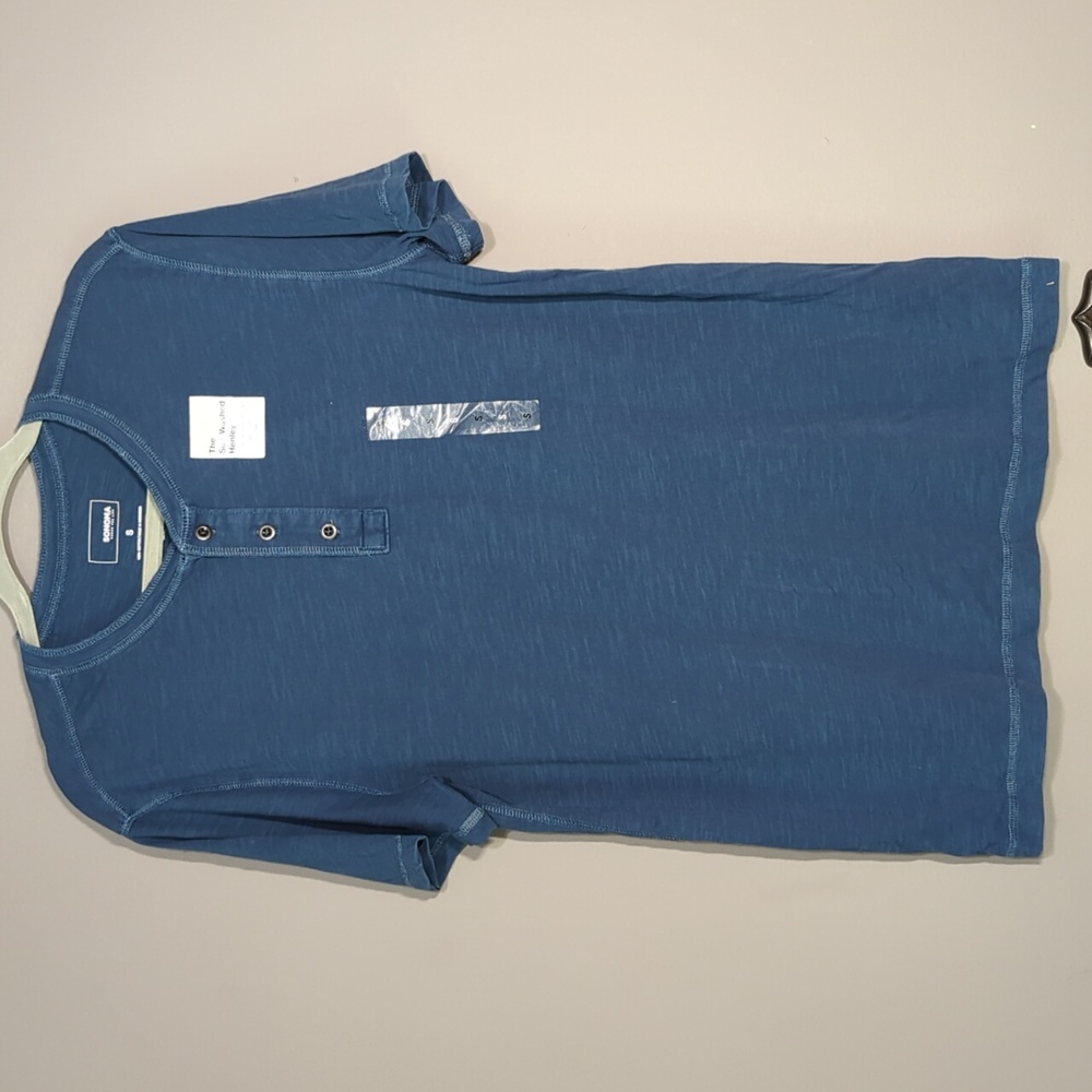 Sun-Washed Henley Men's Short Sleeve Tee Sonoma Small Blue